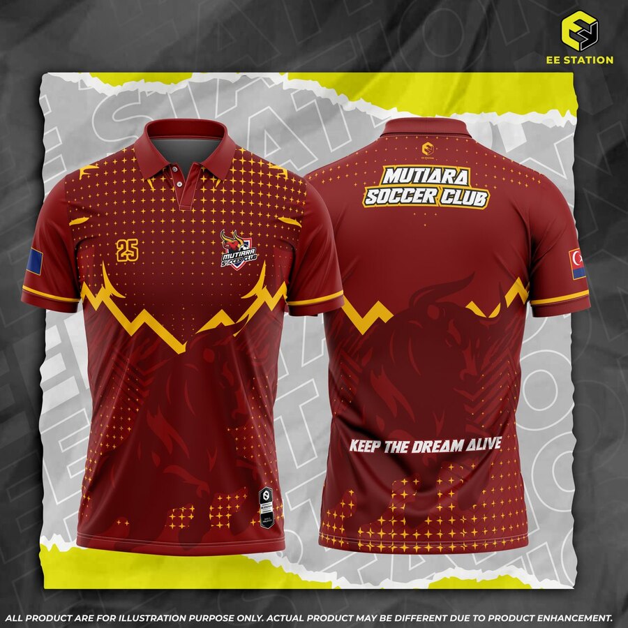 Mutiara Soccer Club players’ travel jersey